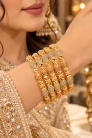 6 pieces Bangles Set, Golden & Silver Color options