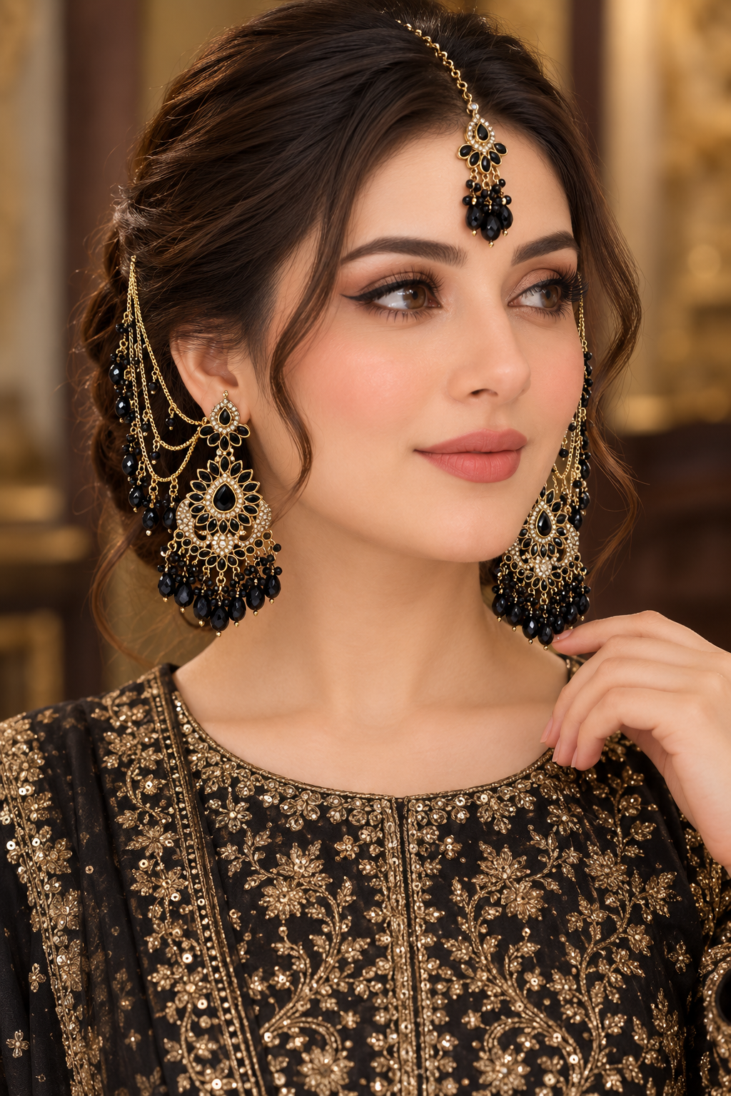 Sahara Earrings & Tikka Set | Different Color Available