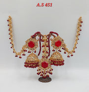 Red Color Sahara Earrings & Tikka Set | Various Styles