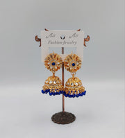 Flower Shape Jumka Earrings Golden Body