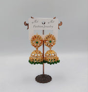 Flower Shape Jumka Earrings Golden Body