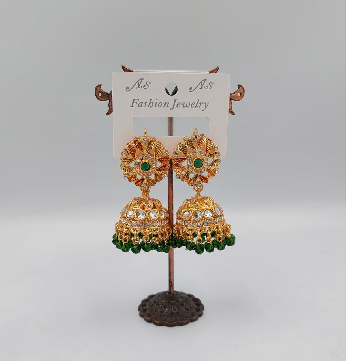 Flower Shape Jumka Earrings Golden Body