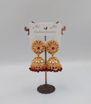 Flower Shape Jumka Earrings Golden Body